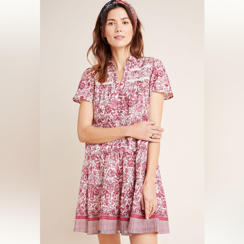 Anthropologie, Georgina tiered shirt dress, size small